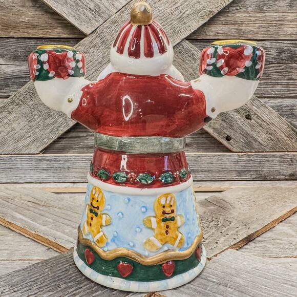 1998 Kim Lawrence, Enesco-Santa Clause Candlestick Holder-Christmas Decor, 6.5”H - Picture 4 of 9